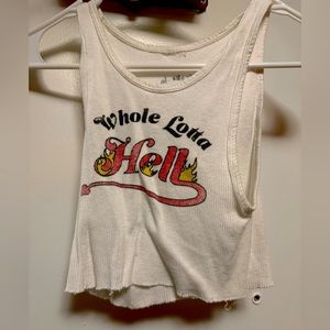 Whole lotta hell cropped tank, size S